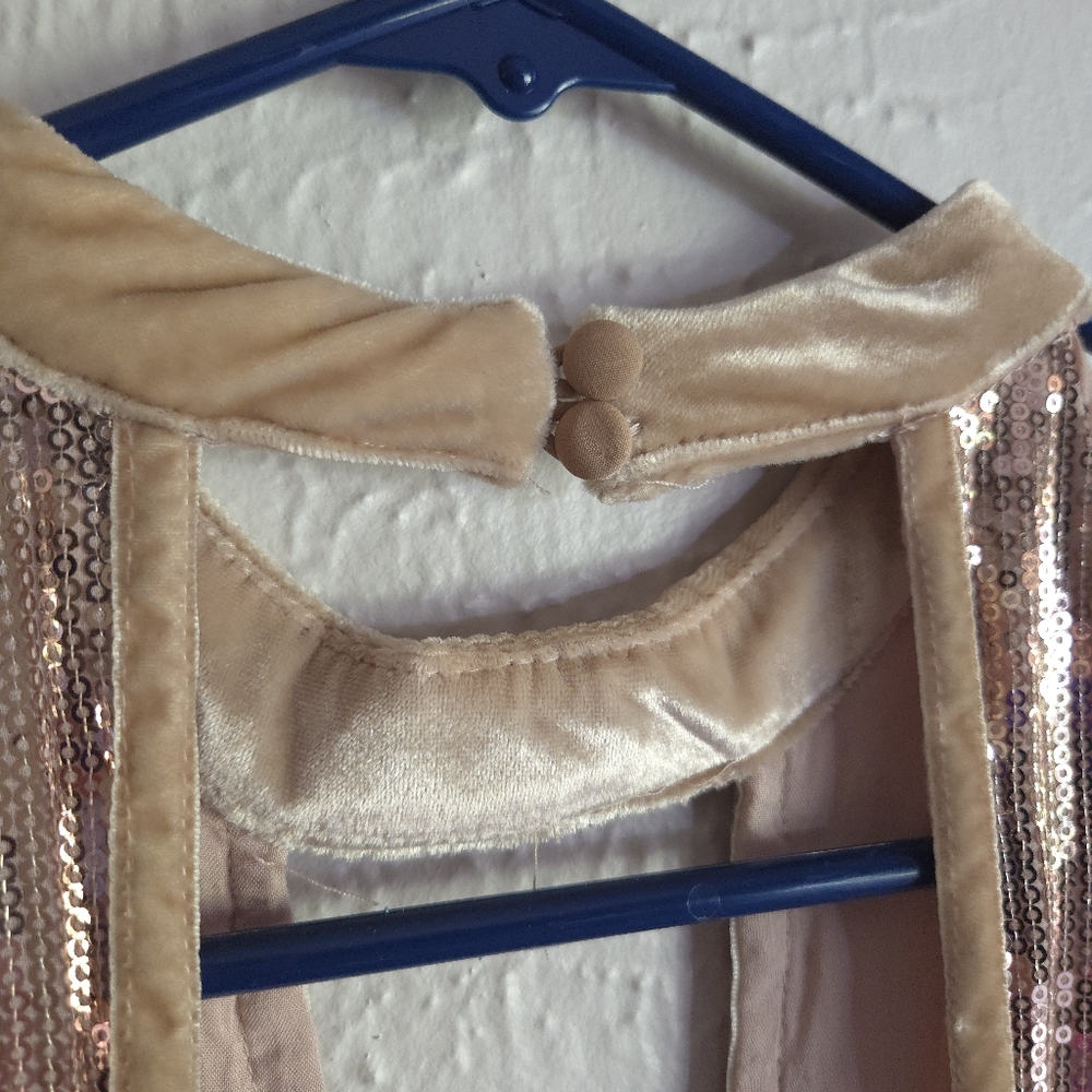 Free People Gold Sequin Halter Mini Dress - Picture 3 of 5